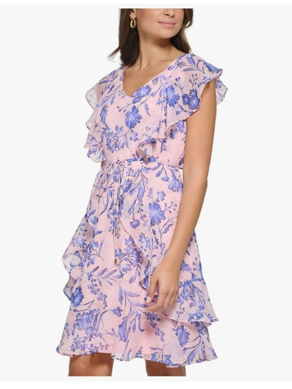 Tommy Hilfiger Size 16 NWT Floral Wrap Dress | Feminine Ruffle Detail